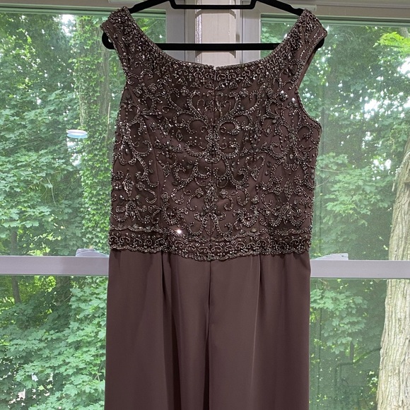 Montage by MonCheri V neck shoulder gown - Picture 5 of 8